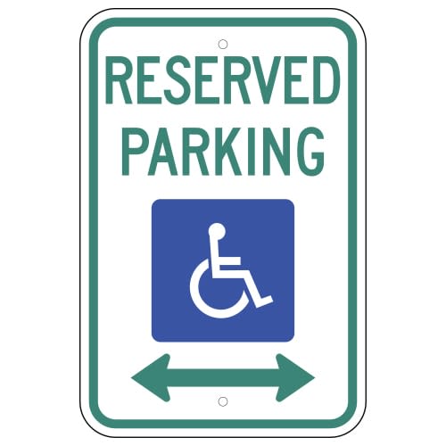Reserved Parking, with Handicap Symbol & Double Arrow Sign - CX ...